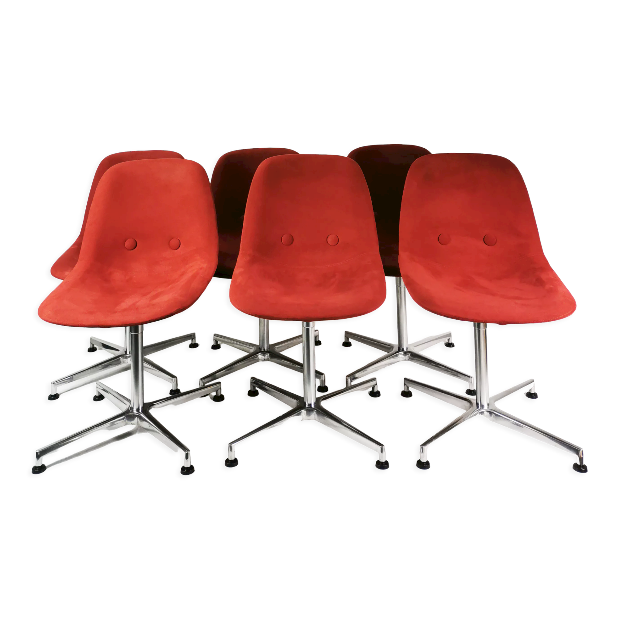 Set of 6 chairs "Eyes", designed by J.Foersom & P.Hiort-Lorenzen, for Erik Jorgensen, Denmark