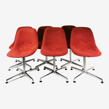 Set of 6 chairs "Eyes", designed by J.Foersom & P.Hiort-Lorenzen, for Erik Jorgensen, Denmark