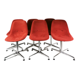 Set of 6 chairs "Eyes", designed by J.Foersom & P.Hiort-Lorenzen, for Erik Jorgensen, Denmark