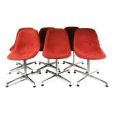 Set of 6 chairs "Eyes", designed by J.Foersom & P.Hiort-Lorenzen, for Erik Jorgensen, Denmark