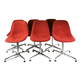 Set of 6 chairs "Eyes", designed by J.Foersom & P.Hiort-Lorenzen, for Erik Jorgensen, Denmark