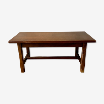 Table basse de ferme en bois foncé ☐ 110 x 48,5 cm