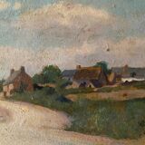 Hsp painting jules raymond koenig (1872-1966) "the road from guérande to escoublac"