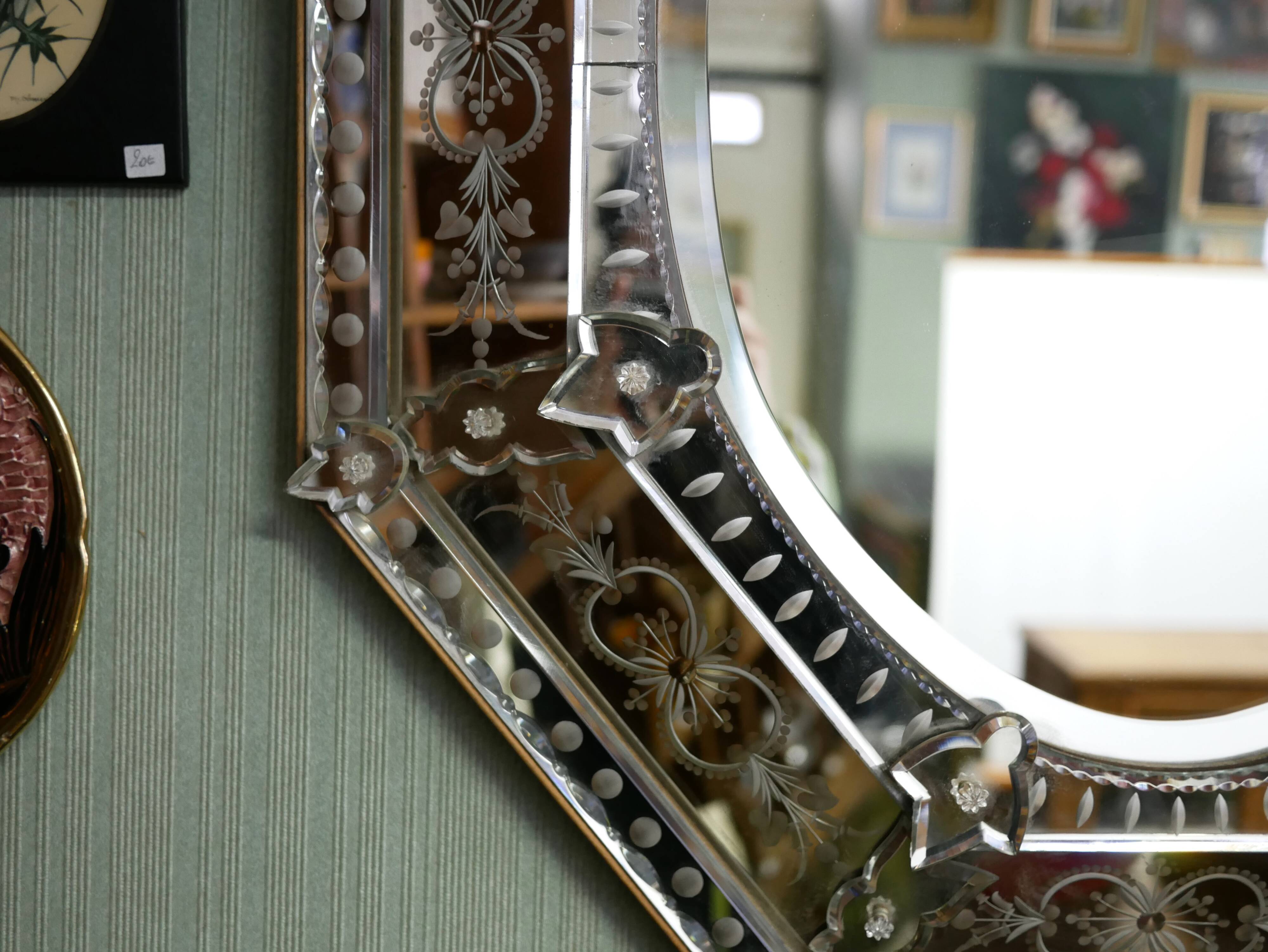 Antique Venetian mirror 86cm x 70cm