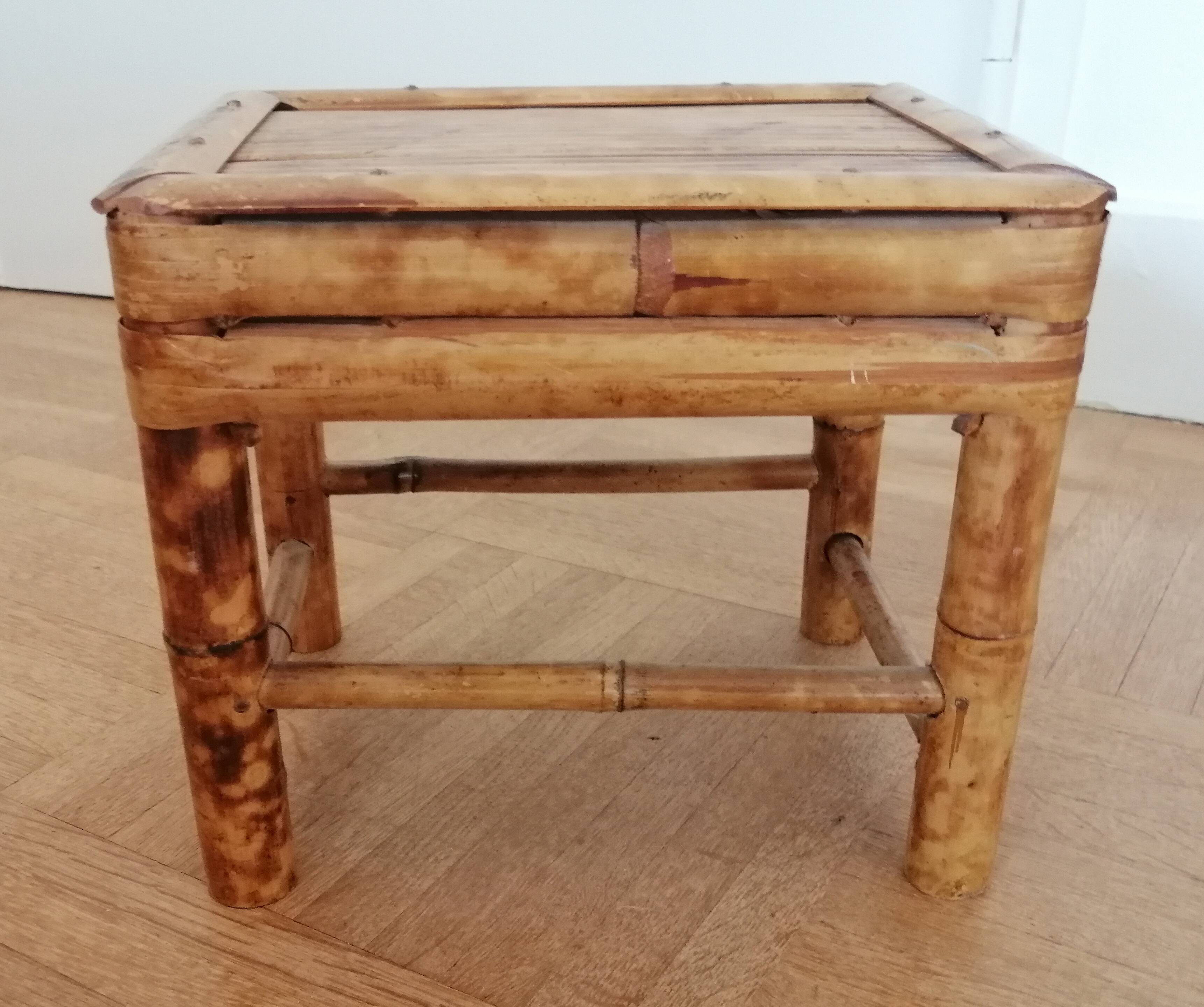 Low bamboo stool