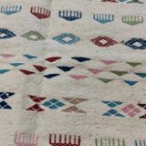 White margoum carpet with multicolored Berber patterns
