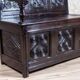 Antique Renaissance Revival Oak Bench, 1890s