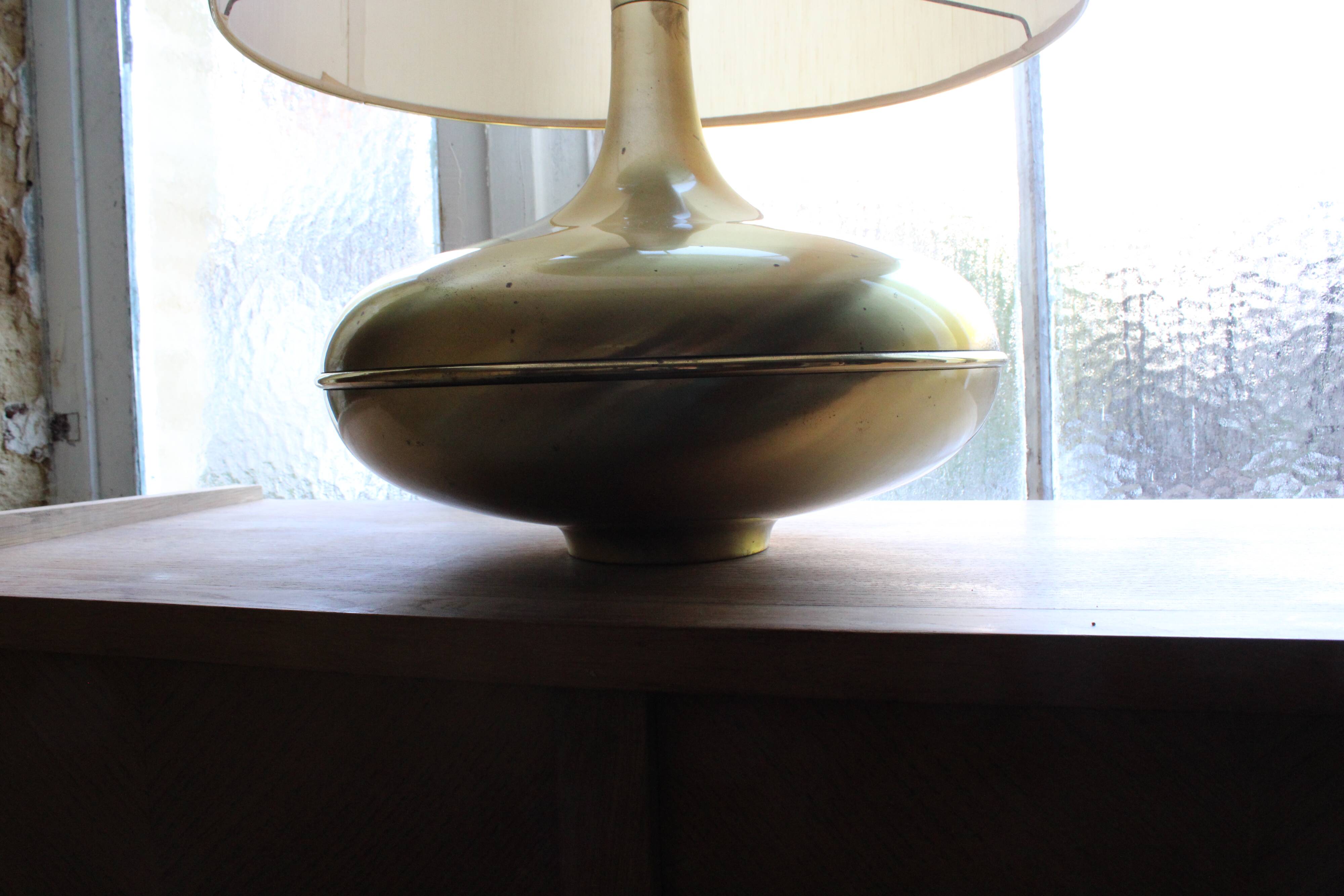 Italian brass and fabric lamp, 1960