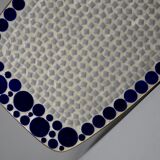 Grey and Blue Glass Mosaic Brass Mid-Century Modern Side Table