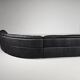 'Bogo' leather canapé in black, Carlo Bartoli for Rossi di Albizzate, 1970s.