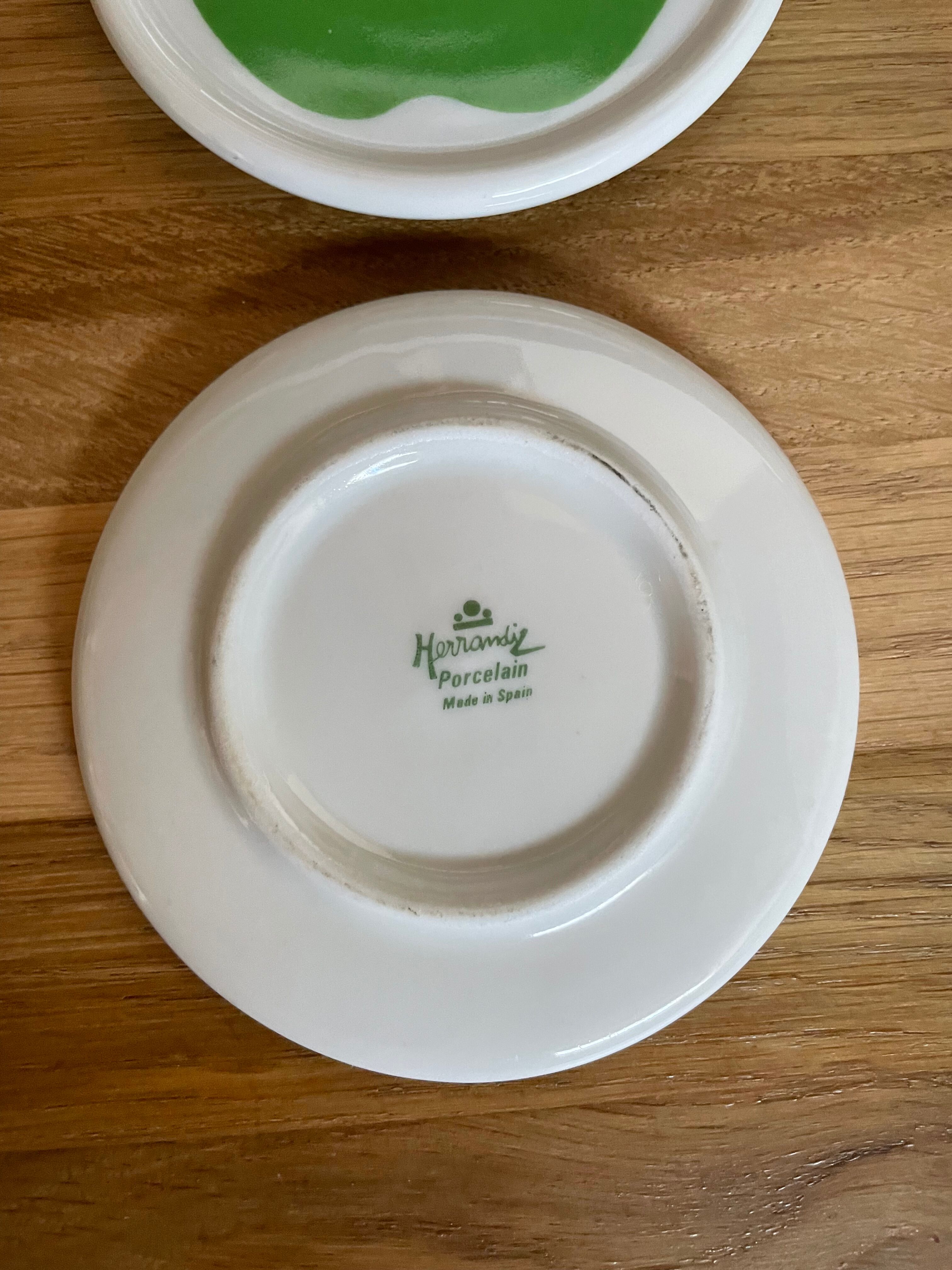 Set of 6 coasters Herrandiz Green Apple Vintage 1970
