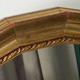 Vintage round wooden mirror