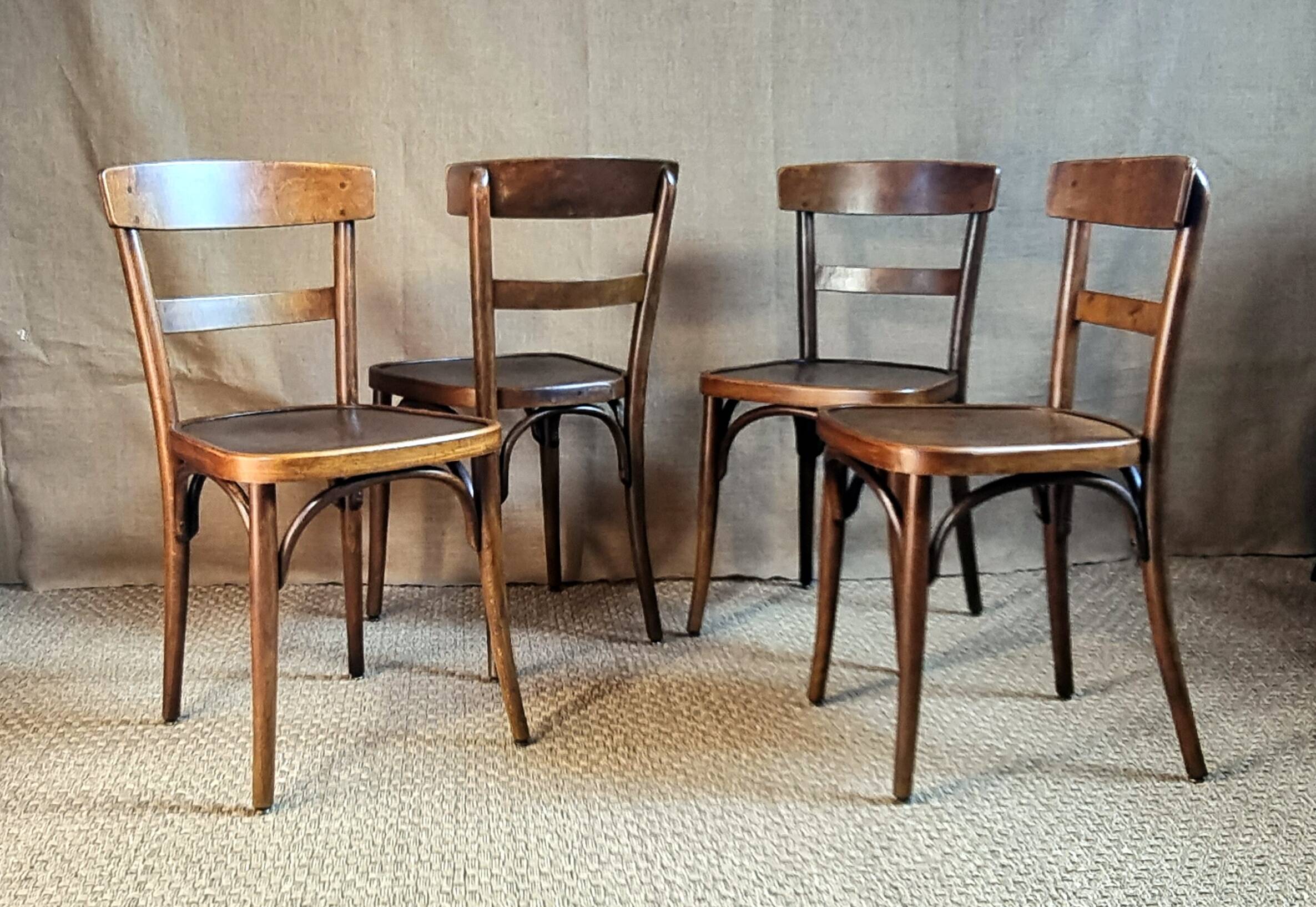 4 chaises bistro Horgen-Glaris Suisse années 30/40