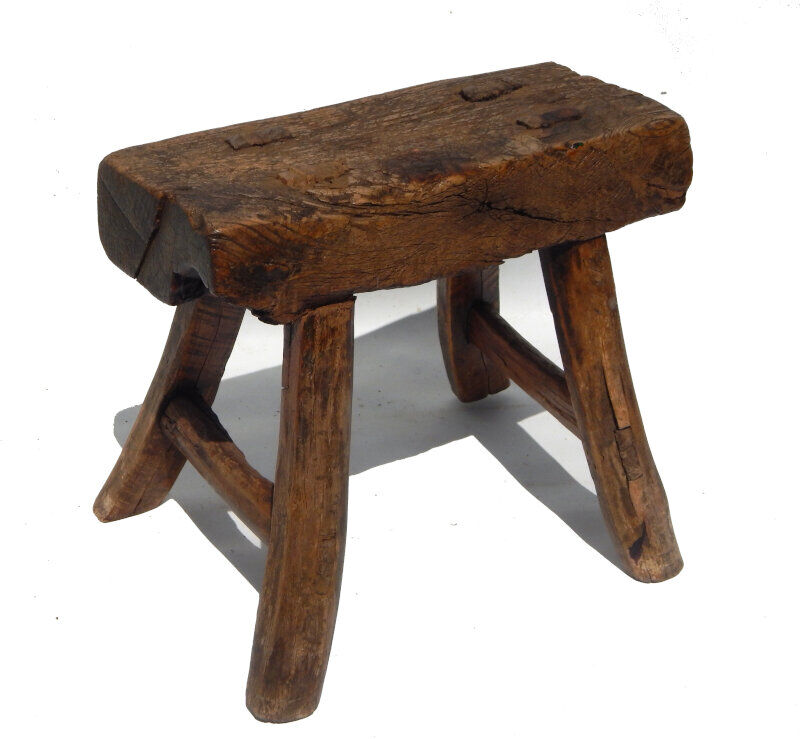 Small wood farm tabouret