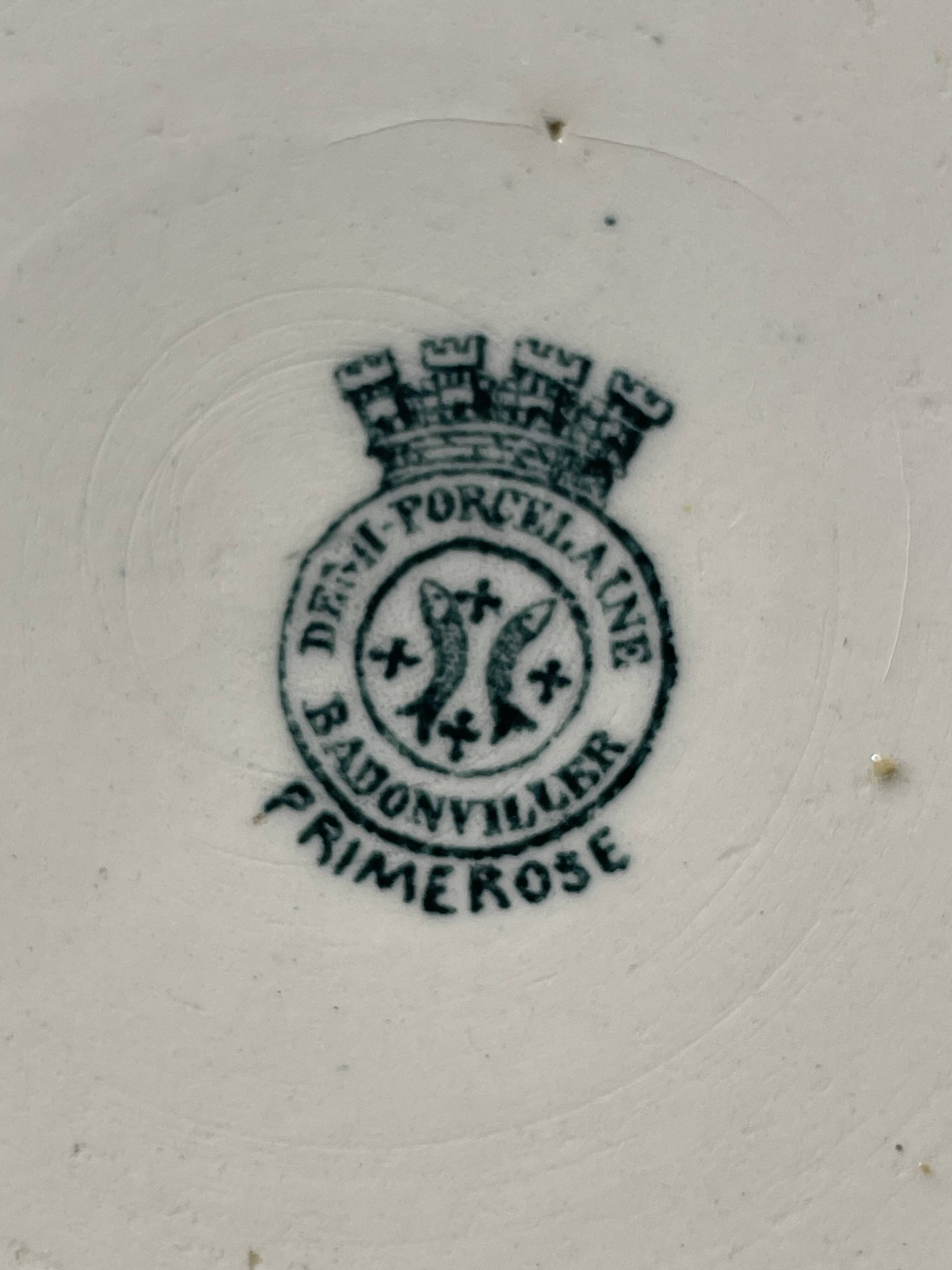 Soupière ronde modèle Primerose oiseaux demi porcelaine Badonviller