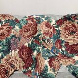 Set of 3 cushion covers in burgundy floral cotton