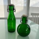 Duo of green bottles