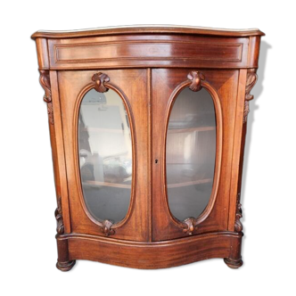 Vitrine galbée époque napoléon III en acajou vers 1850