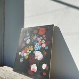 Bouquet de fleurs huile sur toile signé