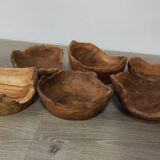 Set of 6 teak bowls