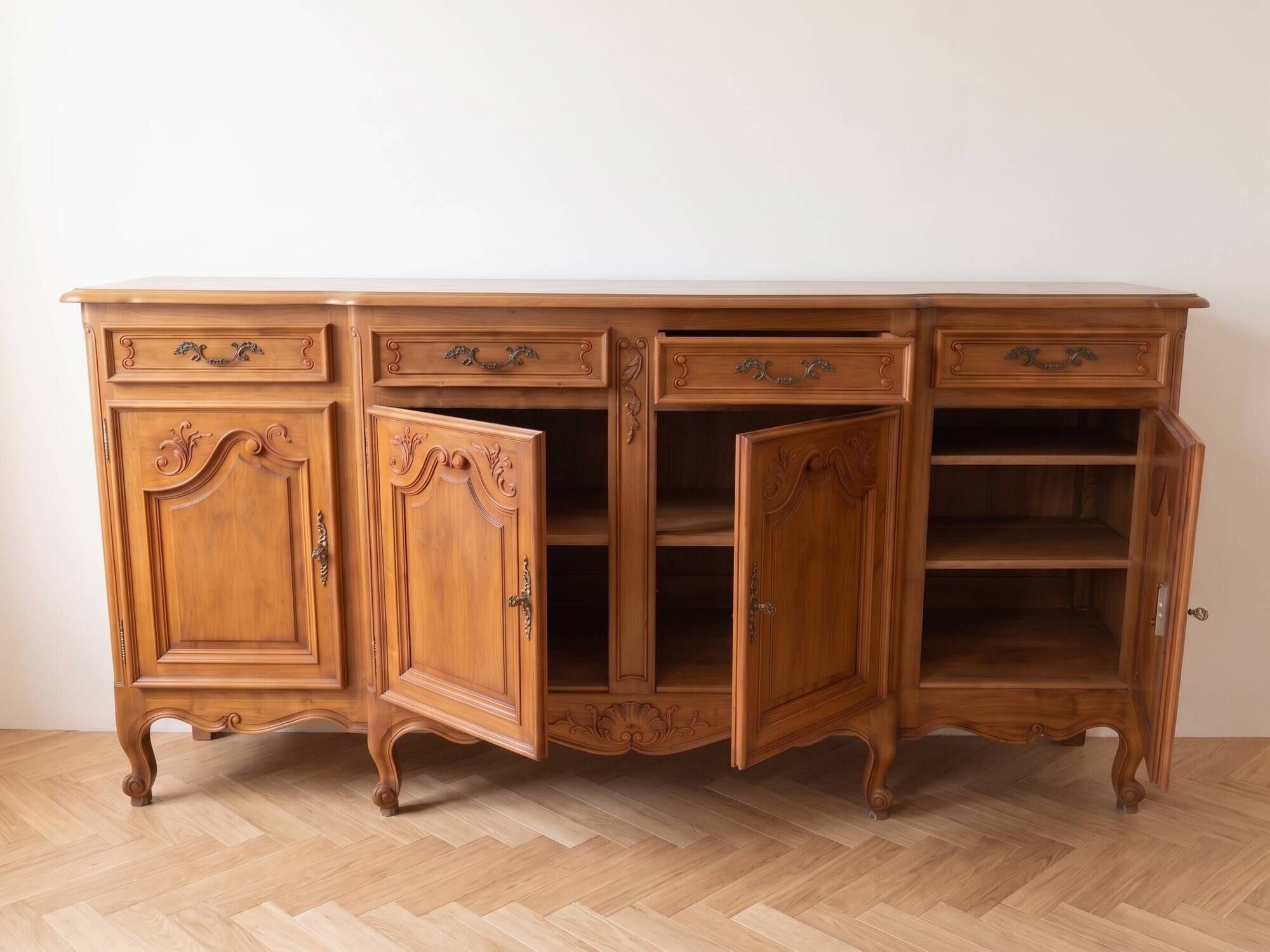 Artisanal sideboard in solid light oak