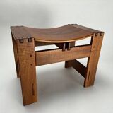 Wooden Stools attributed to Giuseppe Rivadossi for Officina Rivadossi, Italy, 1970s, Set of 2