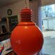 Vintage Opaline Orange and White Pendant Lamp