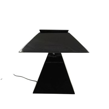 Lampe de table en céramique noire de l'ère spatiale, Italie des années 1970