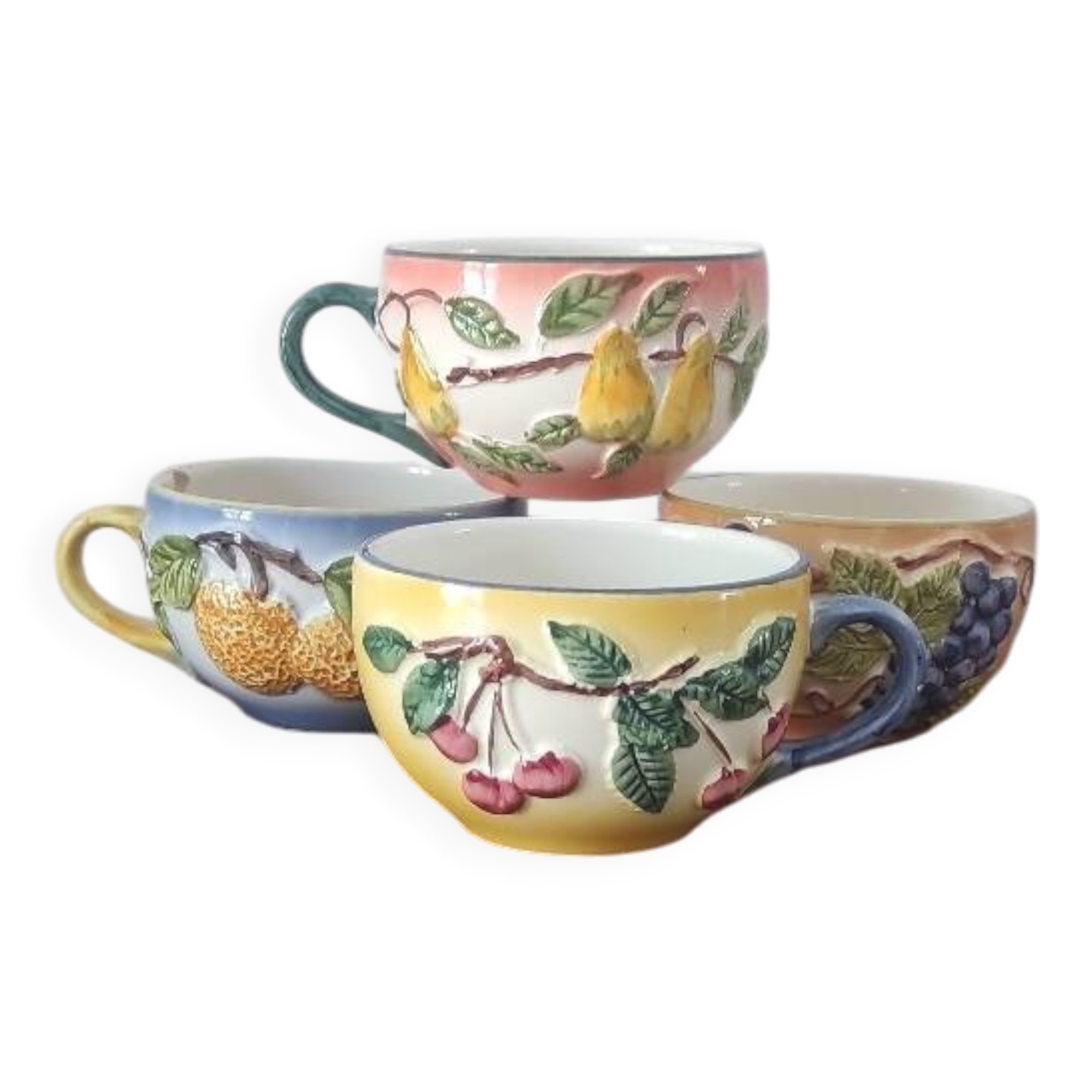 4 tasses en barbotine
