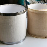 Table lamp 1970's chrome and linen restored