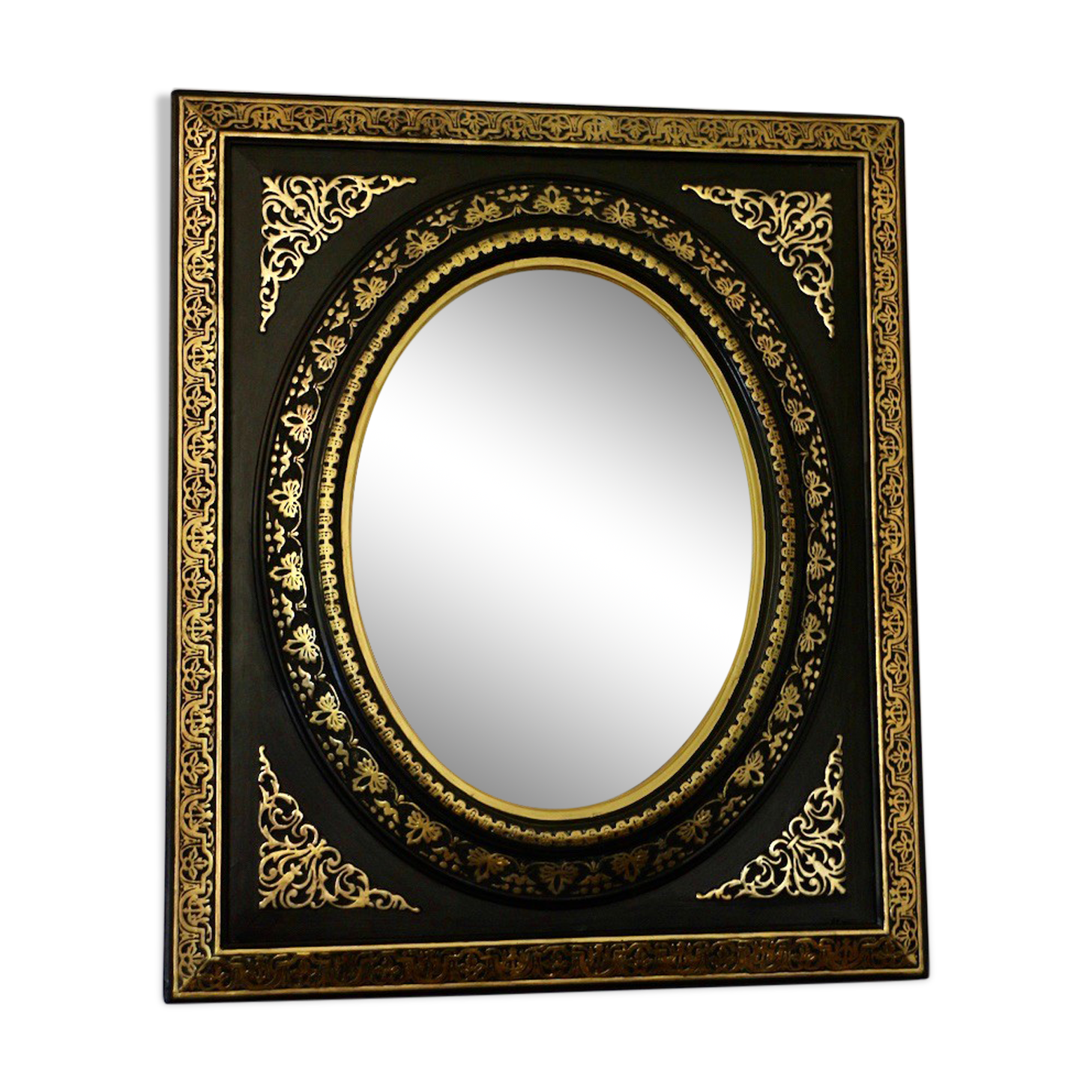 Napoleon III oval mirror - 55x45cm