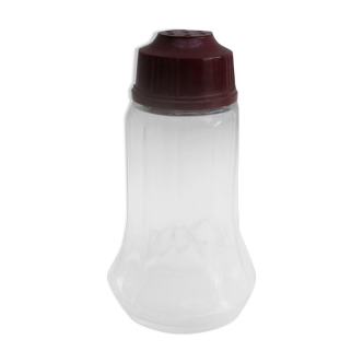 Salière art déco en verre et bakélite