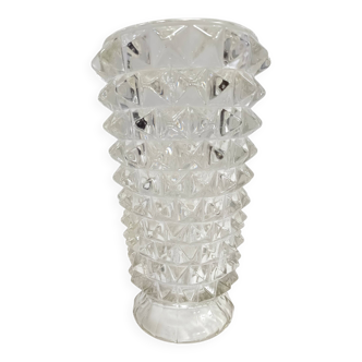 Transparent Rostrated Murano Glass Vase attr. to Ercole Barovier, Italy