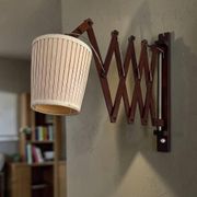 Scandinavian wooden scissor acordion wall lamp