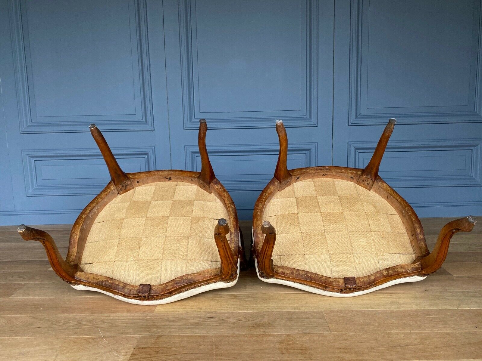 SUITE 4 ARMCHAIRS FRENCH PARIS LOUIS XV ERA STAMP FALCONET