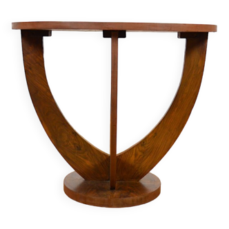 Art-Deco walnut pedestal table 1930