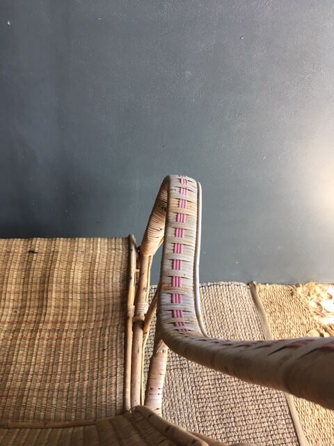 Pair of vintage rattan armchairs