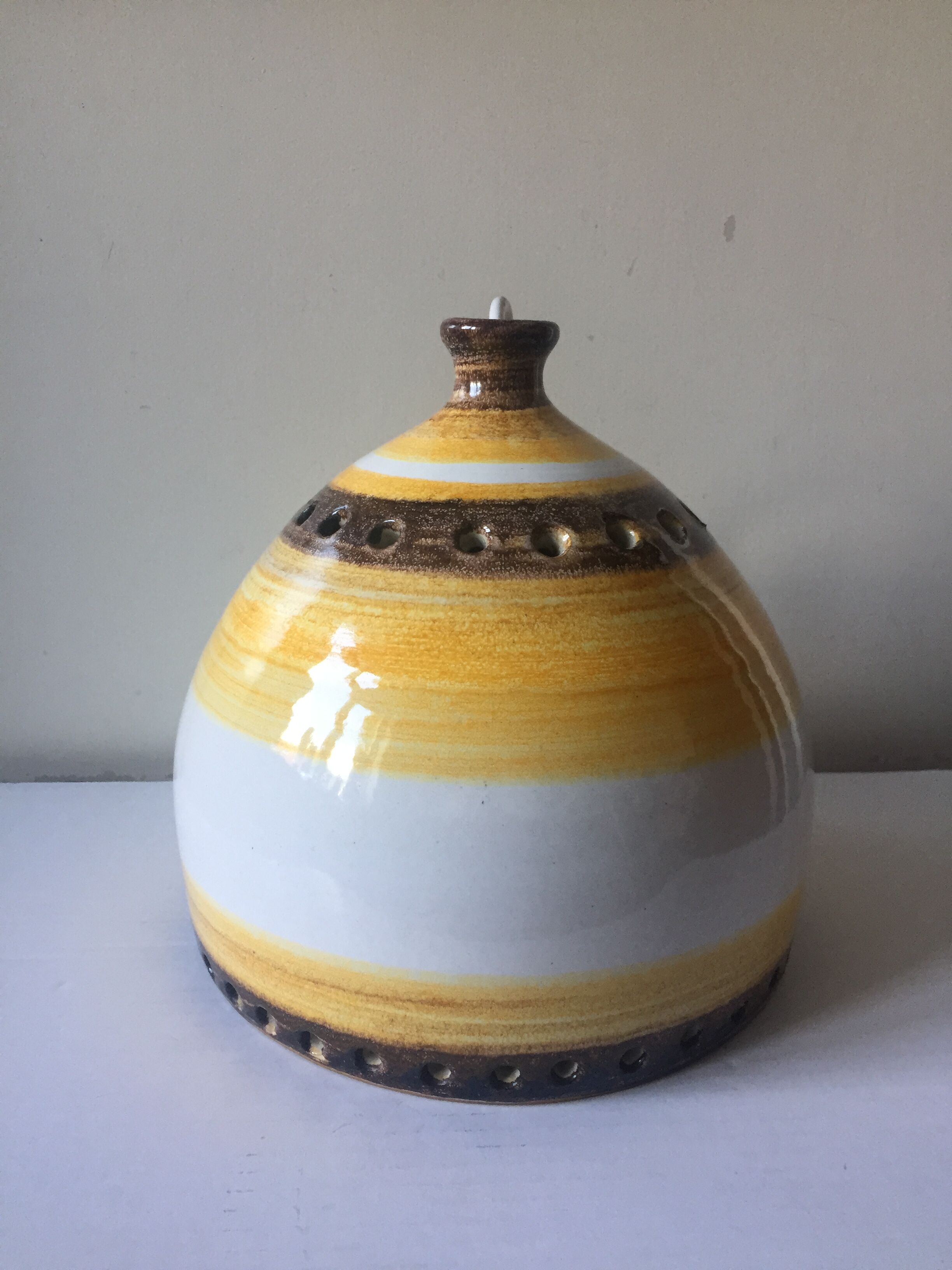 Danish 1960s Glazed Stoneware Pendant Lamp