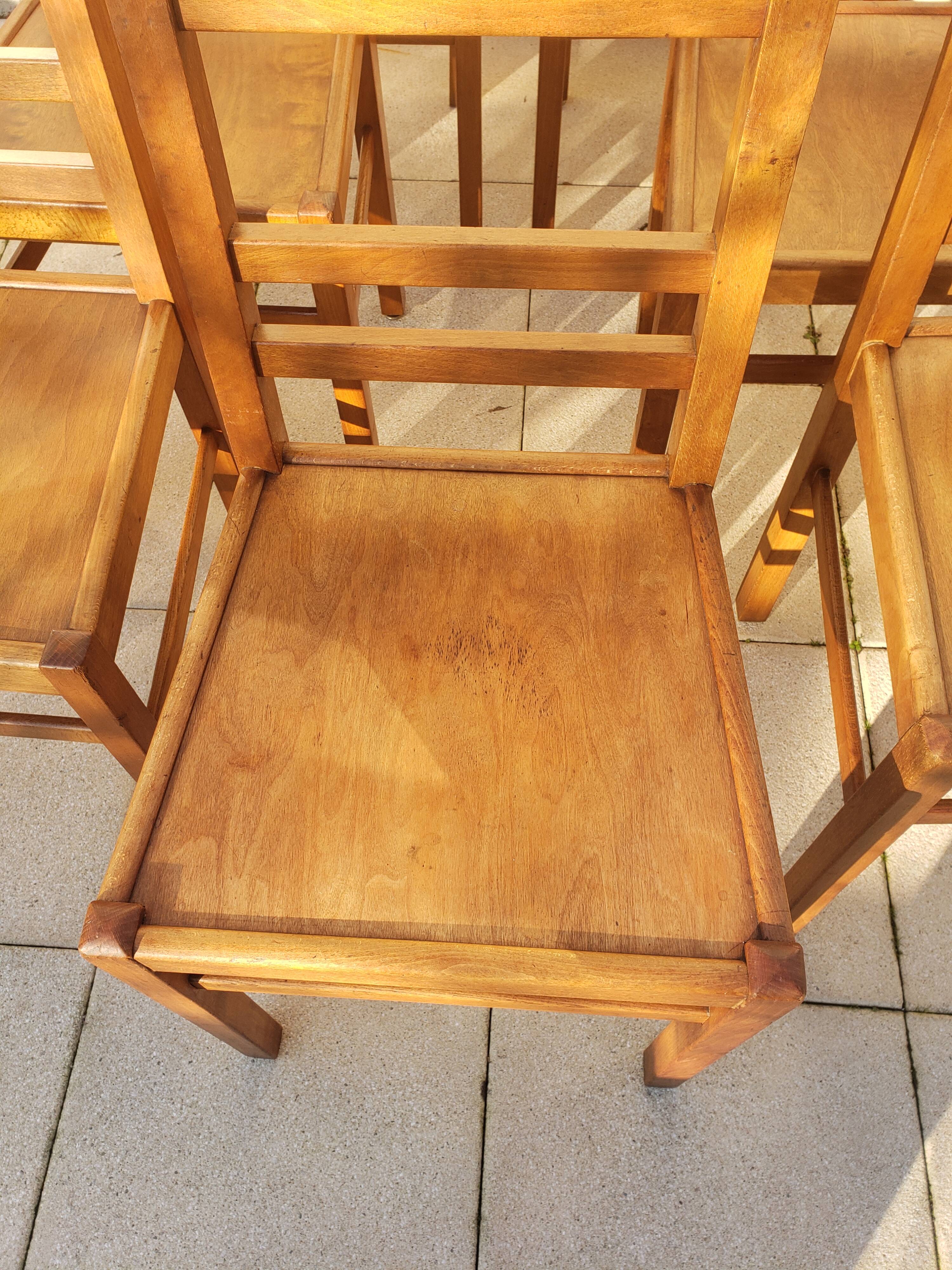 7 bistro chairs stamped indissoluble 50s
