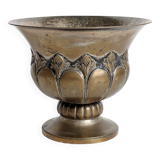 Cache-pot vintage en laiton avec piédestal