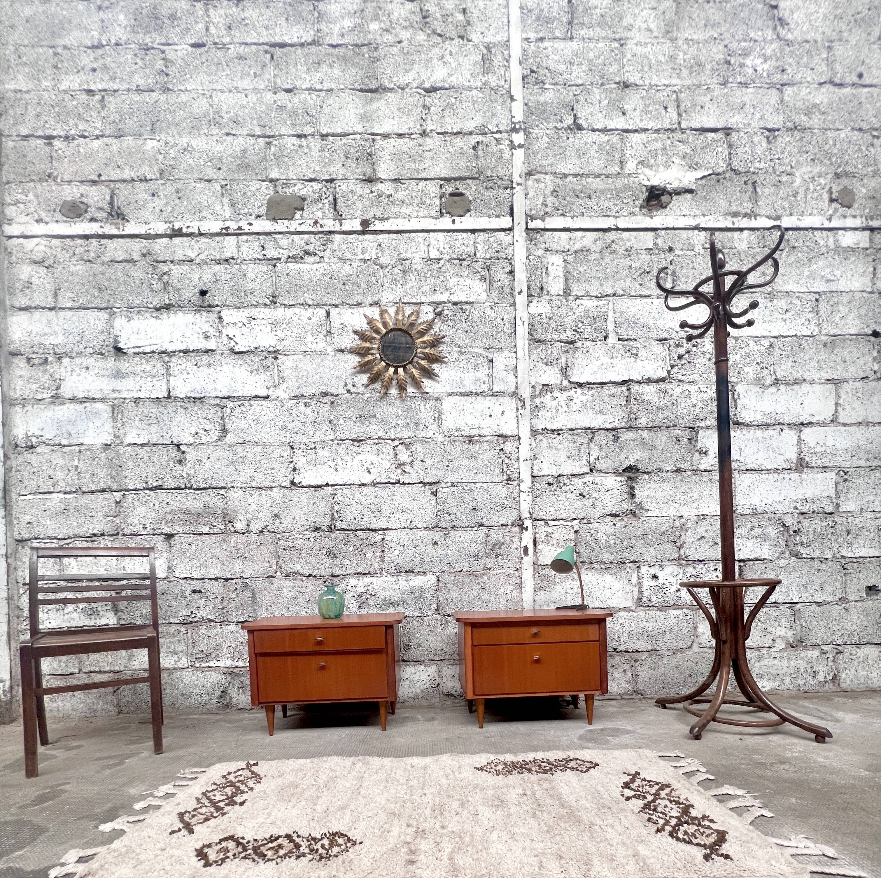 Pair of bedside tables, end of vintage sofa, old 1950