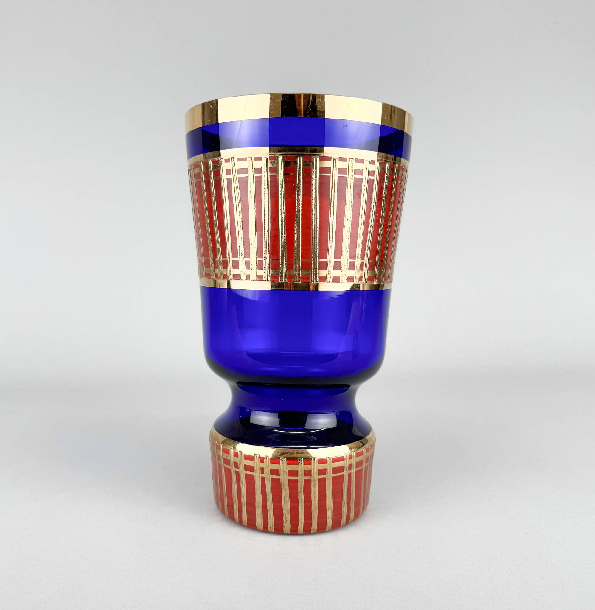 1960's Gillded Vase by Glass Designer Jan Gabrhel, Czechoslovakia