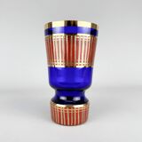 1960's Gillded Vase by Glass Designer Jan Gabrhel, Czechoslovakia