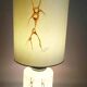 Lampe de sol double éclairage opaline blanche effet givré marbrures brunes Hauteur 95 cm