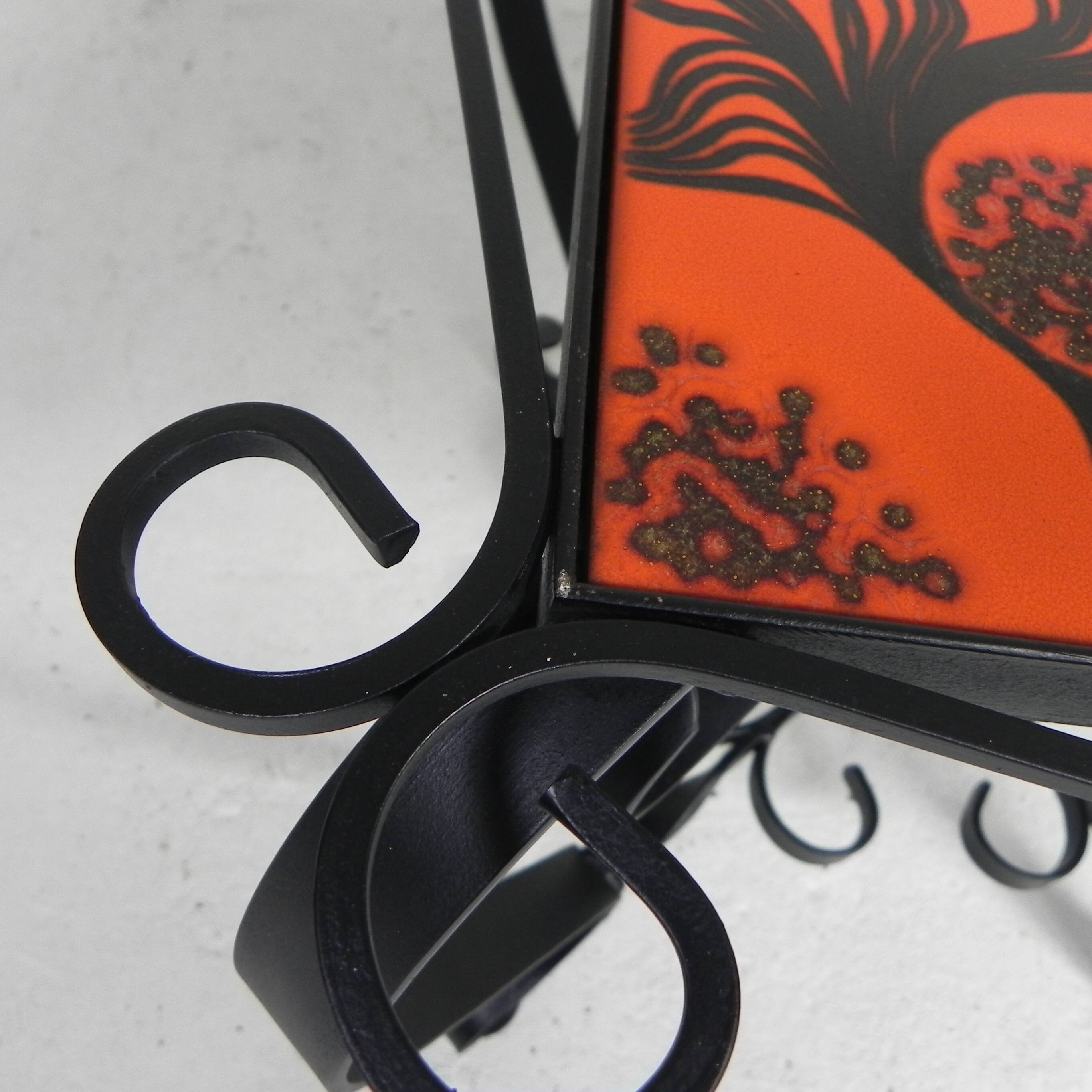 Vintage coffee table with 4 tiles, 1960s