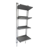 Grande étagère murale chrome design alu et métal 1970 industriel 220cm