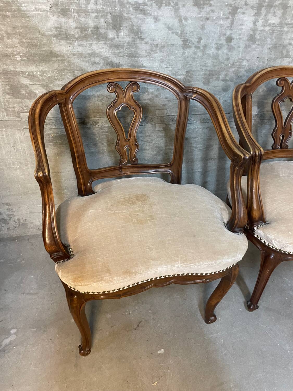 Pair of Venetian armchairs