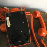 S63 orange vintage rotary phone