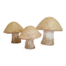 Trio of resin mushroom lamps