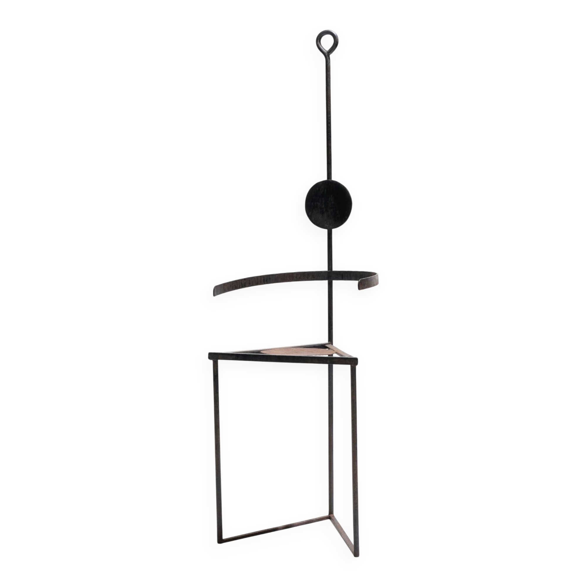 Chaise sculpturale en acier, 1980s